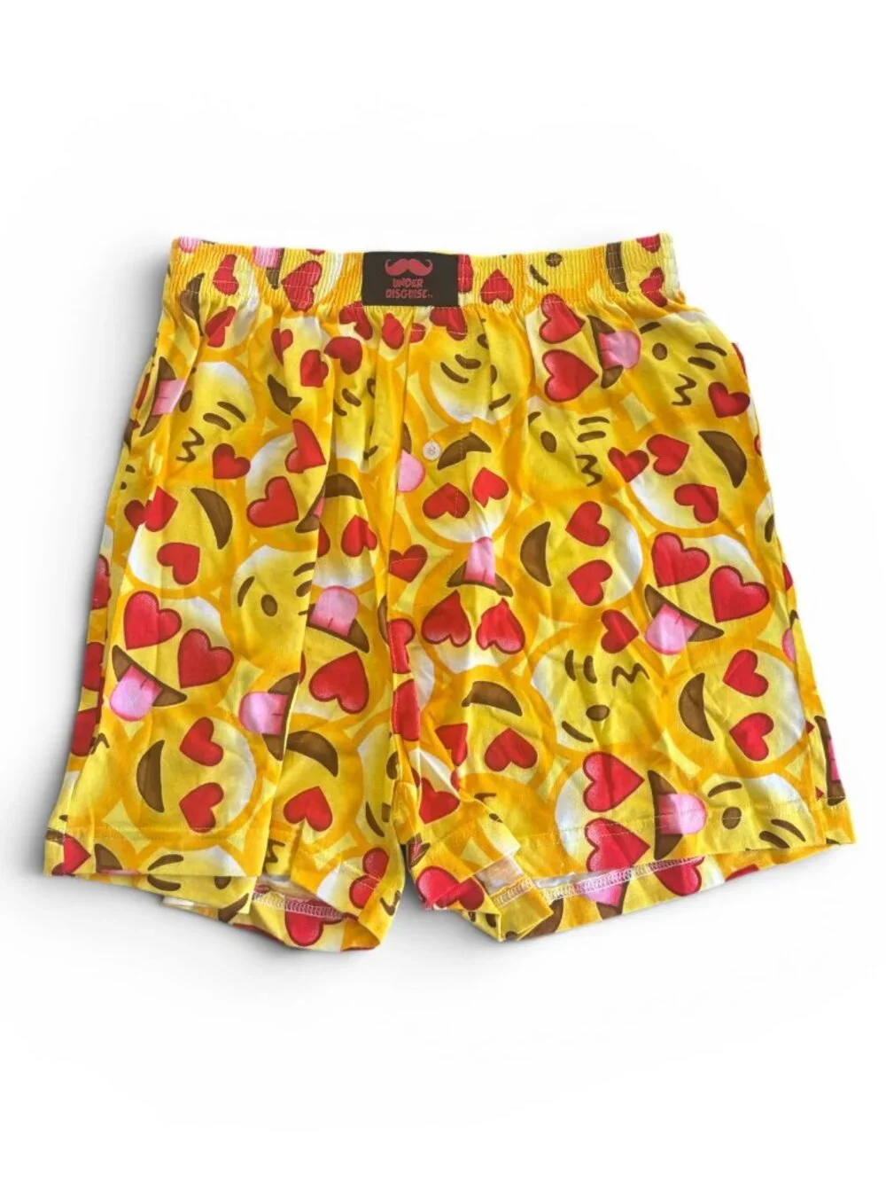 Men's Under Disguise 100% Cotton Emoji Knit Boxer Shorts Size Small